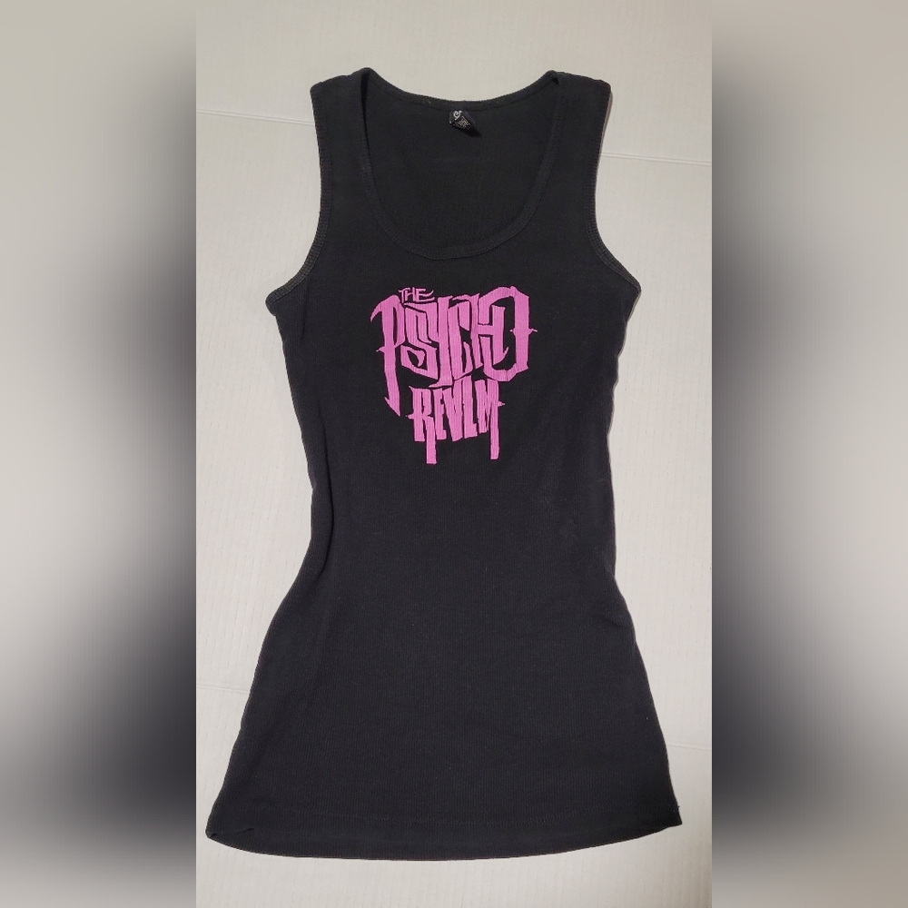 The Psycho Realm Black & Pink Gas Mask Tank Top